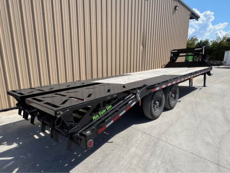 Used USED 2024 Iron Bull 102X25 EQUIPMENT TRAILER Deckover Trailer 14K GVWR MEGA RAMPS
