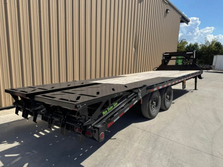 Used USED 2024 Iron Bull 102X25 EQUIPMENT TRAILER Deckover Trailer 14K GVWR MEGA RAMPS