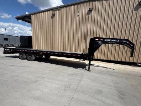 Used USED 2024 Iron Bull 102X25 EQUIPMENT TRAILER Deckover Trailer 14K GVWR MEGA RAMPS
