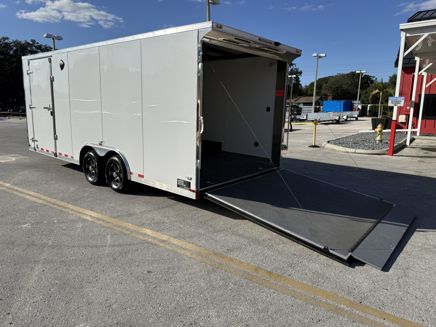 Used 2024 Forest River 8.5X20 10K Rear Ramp Door Cargo / Enclosed Trailer