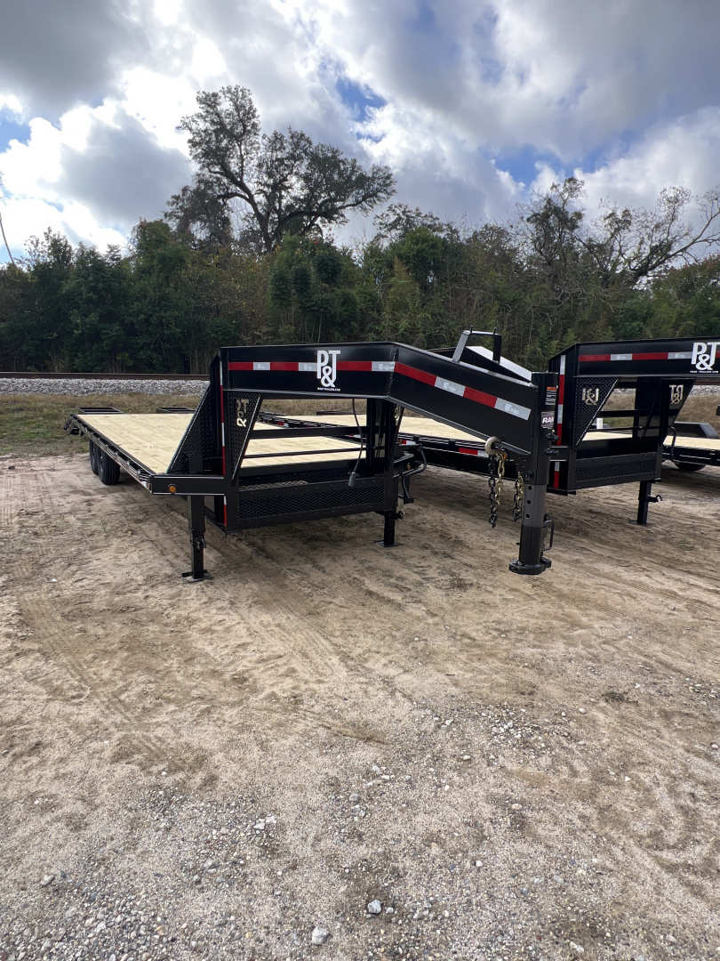 New 2026 P & T Trailers 8X25GN 14K W 10K RAMPS Flatbed Trailer