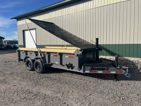 New 2026 16' 14k Diamond C Low Pro Telescopic Dump Trailer