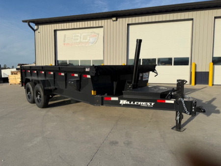 New 2026 Hillcrest Deep Charcoal 7'x16' 14k Demco Coupler Standard Dump Trailer