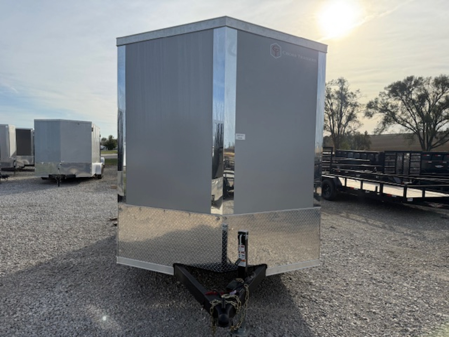 New 2026 Cross Silver 7'x14' 7k Alpha Flat Top V-Nose Enclosed Cargo Trailer