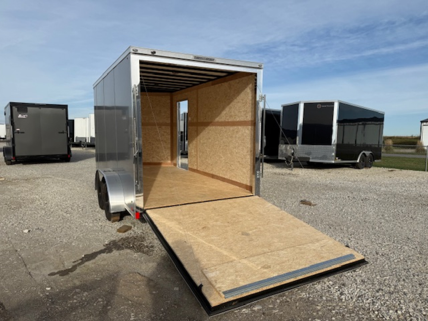 New 2026 Cross Silver 7'x14' 7k Alpha Flat Top V-Nose Enclosed Cargo Trailer