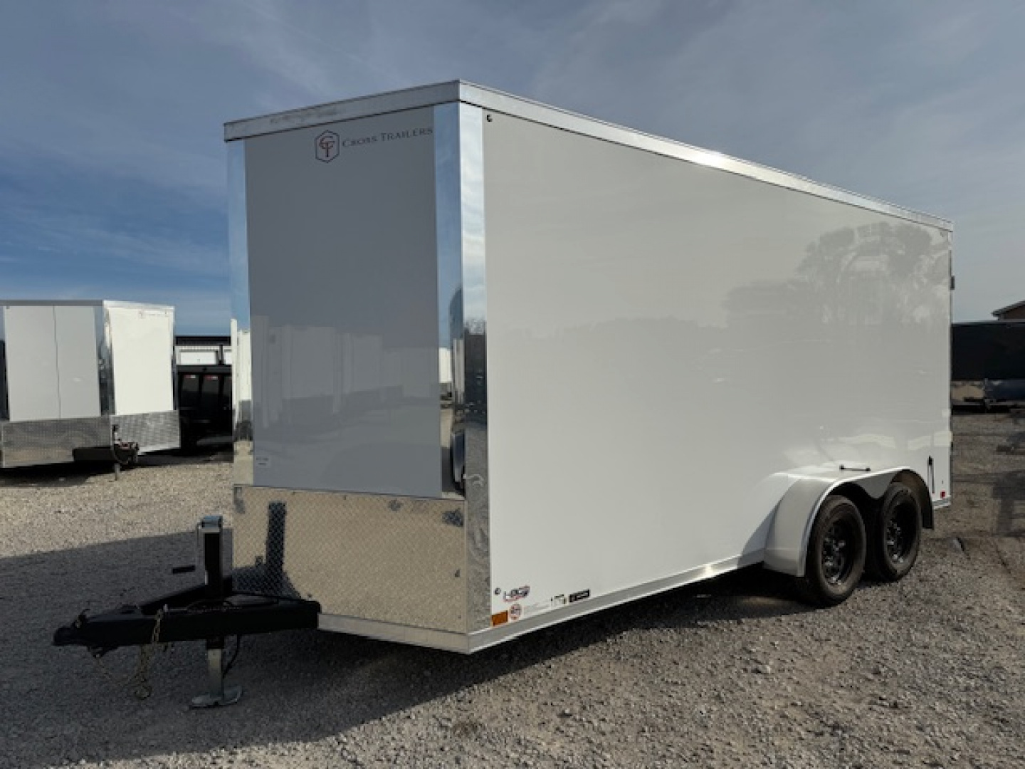 New 2026 Cross White 7'x16' 7k Alpha Flat Top V-Nose Enclosed Cargo Trailer