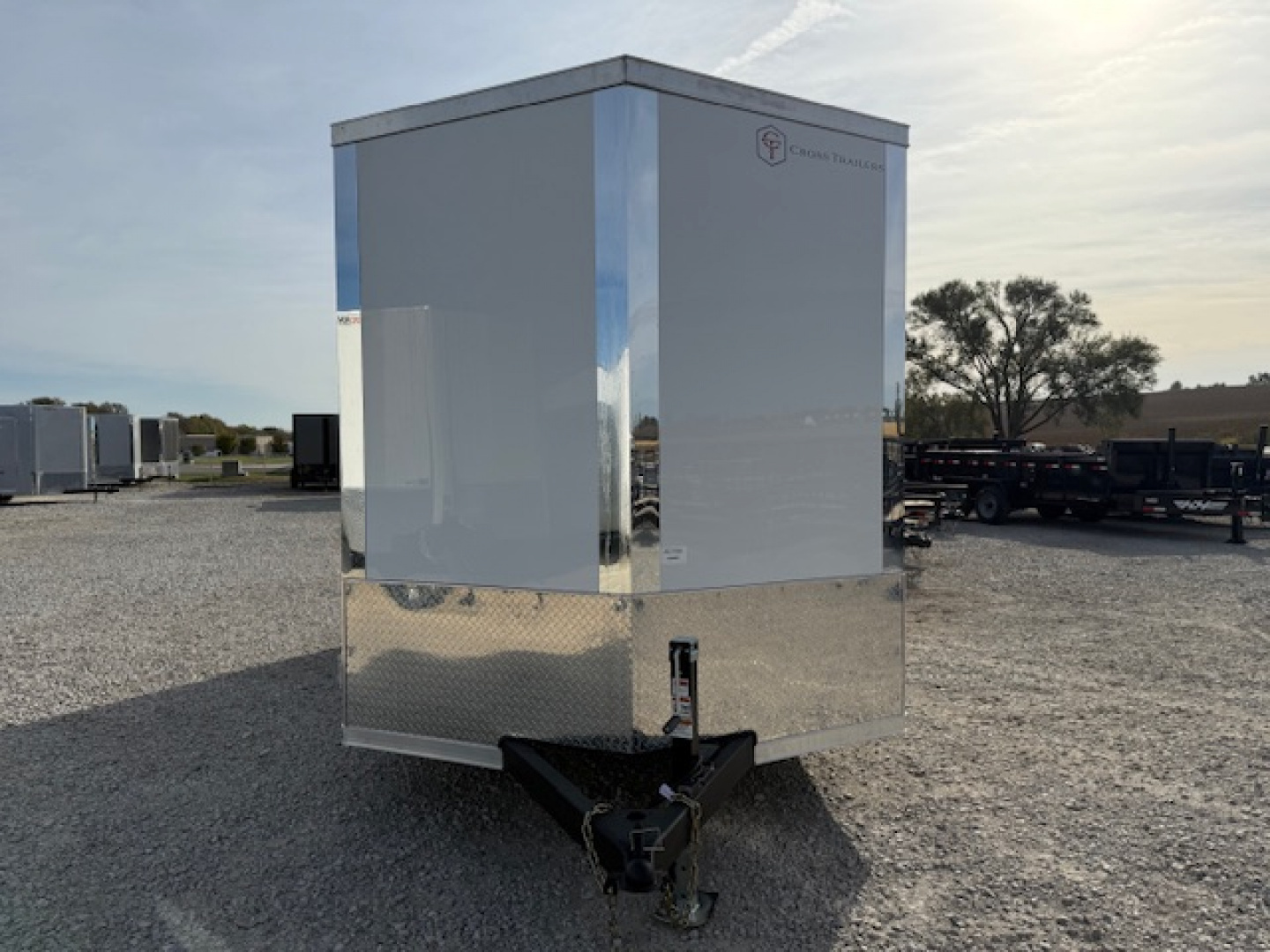 New 2026 Cross White 7'x16' 7k Alpha Flat Top V-Nose Enclosed Cargo Trailer