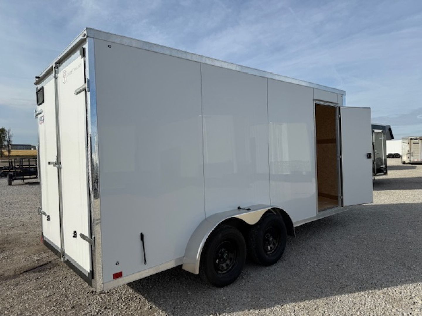 New 2026 Cross White 7'x16' 7k Alpha Flat Top V-Nose Enclosed Cargo Trailer