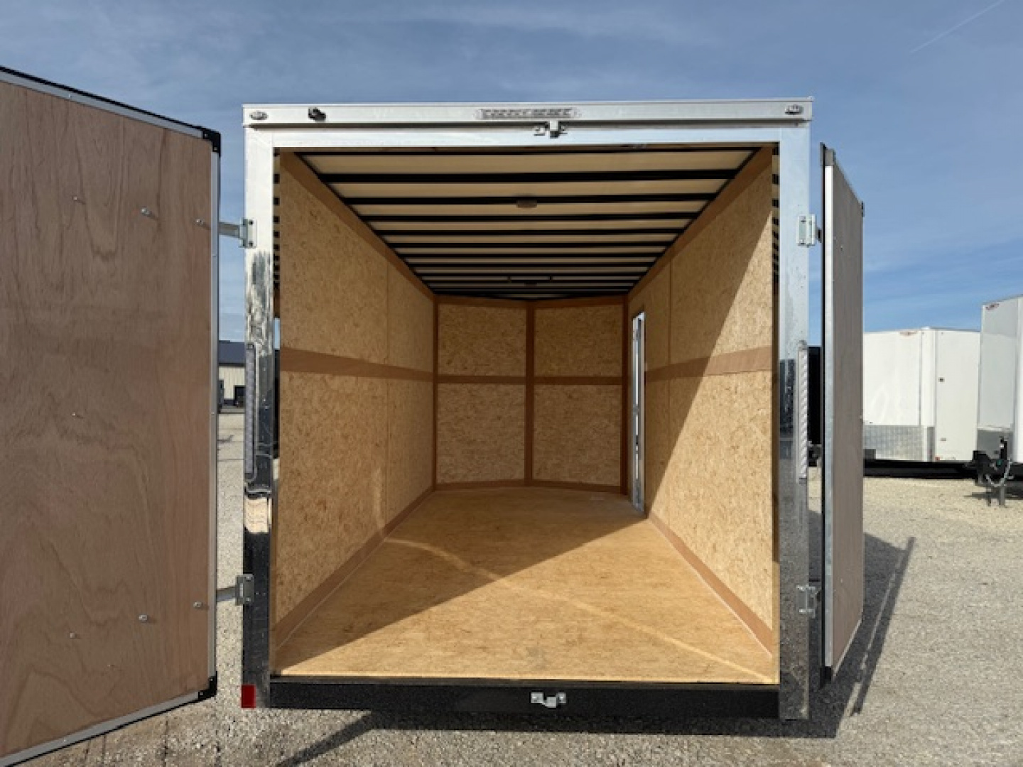 New 2026 Cross White 7'x16' 7k Alpha Flat Top V-Nose Enclosed Cargo Trailer