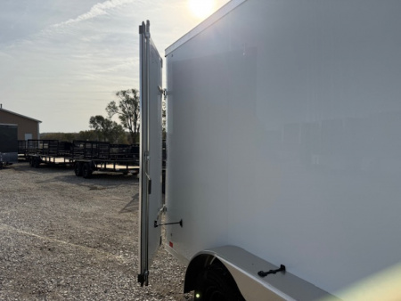 New 2026 Cross White 7'x16' 7k Alpha Flat Top V-Nose Enclosed Cargo Trailer