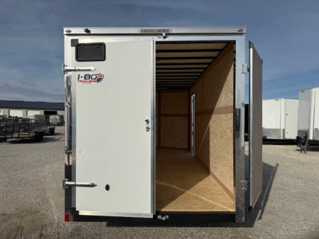 New 2026 Cross White 7'x16' 7k Alpha Flat Top V-Nose Enclosed Cargo Trailer