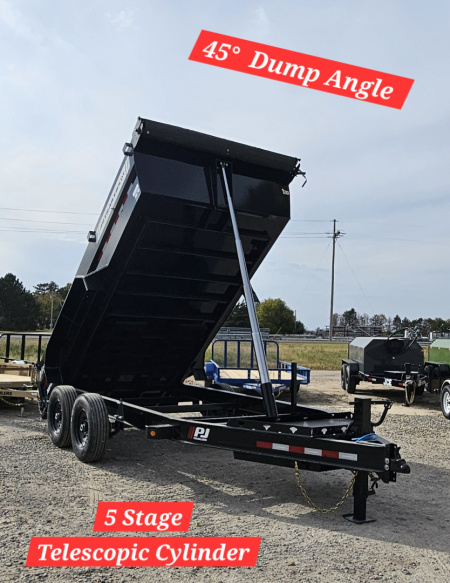 New 2026 PJ Trailers 83" x 14' Telescopic Dump Trailer
