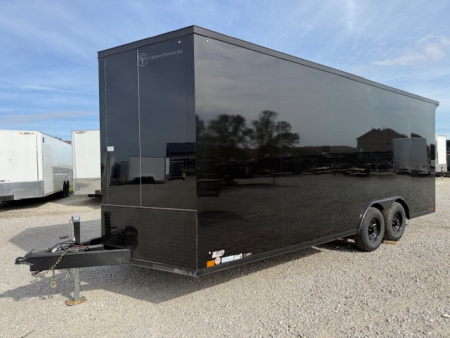 New 2026 Cross Black/Blackout 8.5'x20' 10k Alpha Flat Top V-Nose Enclosed Car Hauler Cargo Trailer