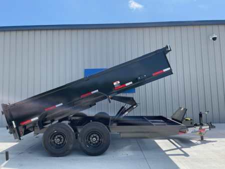 New 2026 TOP HAT 83X14 BUMPER PULL DUMP TRAILER (2) TANDEM 7000# AXLES,2' WALLS