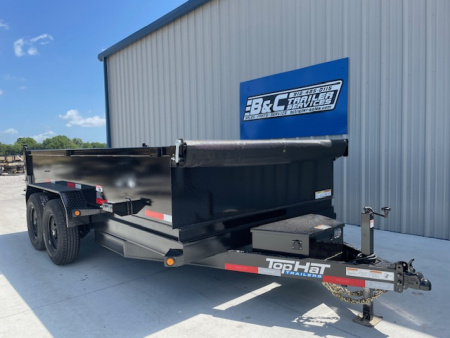 New 2026 TOP HAT 83X14 BUMPER PULL DUMP TRAILER (2) TANDEM 7000# AXLES,2' WALLS