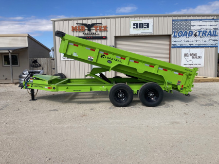 New 2026 Load Trail DT 14' x 83  Tandem Axle Low-Pro Dump Trailer (Safety Green)