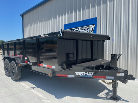 New 2026 TOP HAT 83X16 BUMPER PULL DUMP TRAILER, (2)7000#AXLES, GVWR 14000# 2' SIDE WALLS