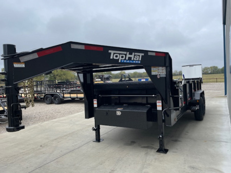 New 2026 TOP HAT 83X16 GOOSENECK DUMP TRAILER, (2) 7000lb AXLES, GVWR 14000lbs, 2' SIDE WALLS