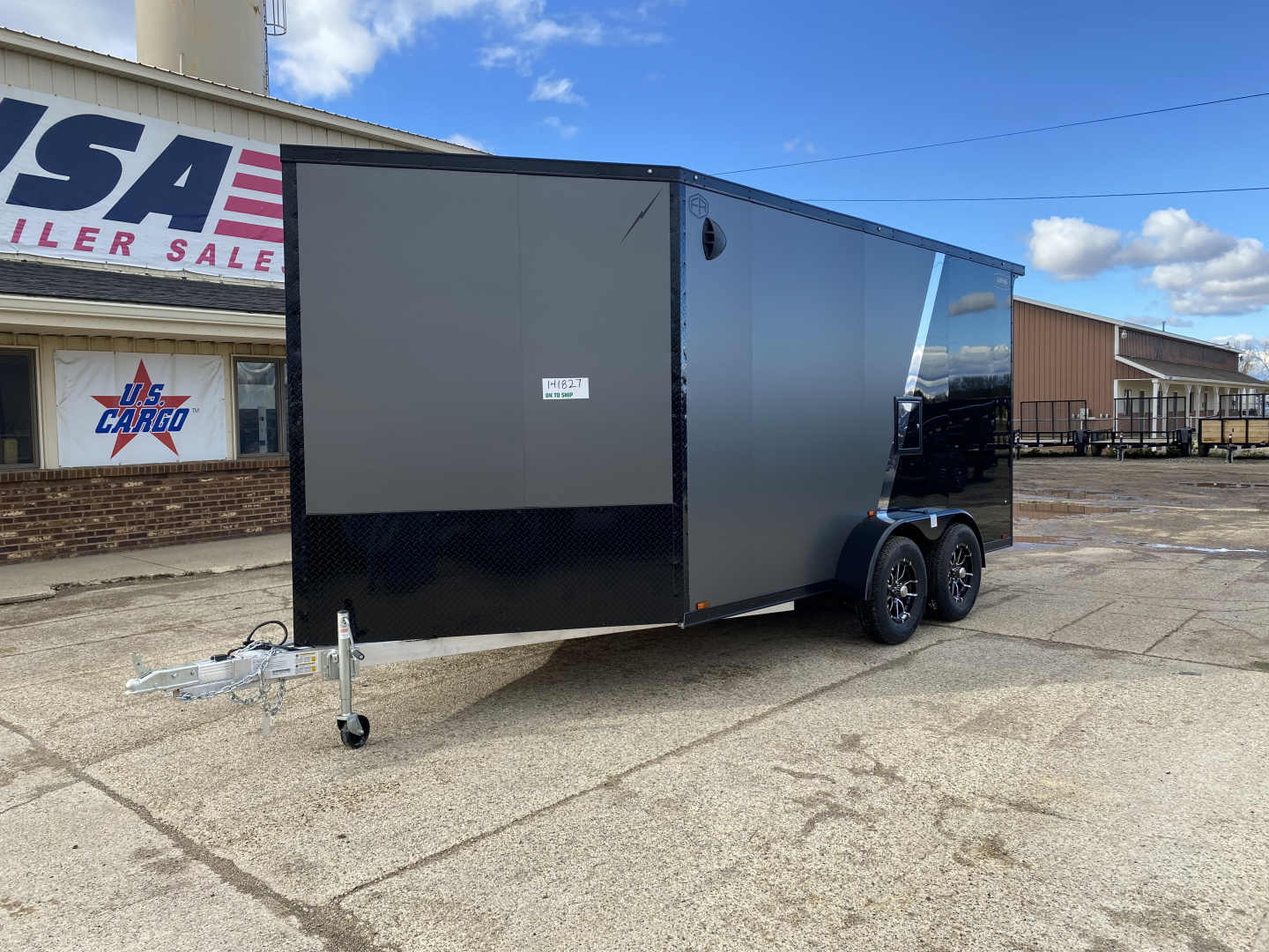 New 2026 Lightning Trailers 7X19 Aluminum 2-Place w/7ft Height Radar Pkg & Black Out Pkg Snowmobile Trailer