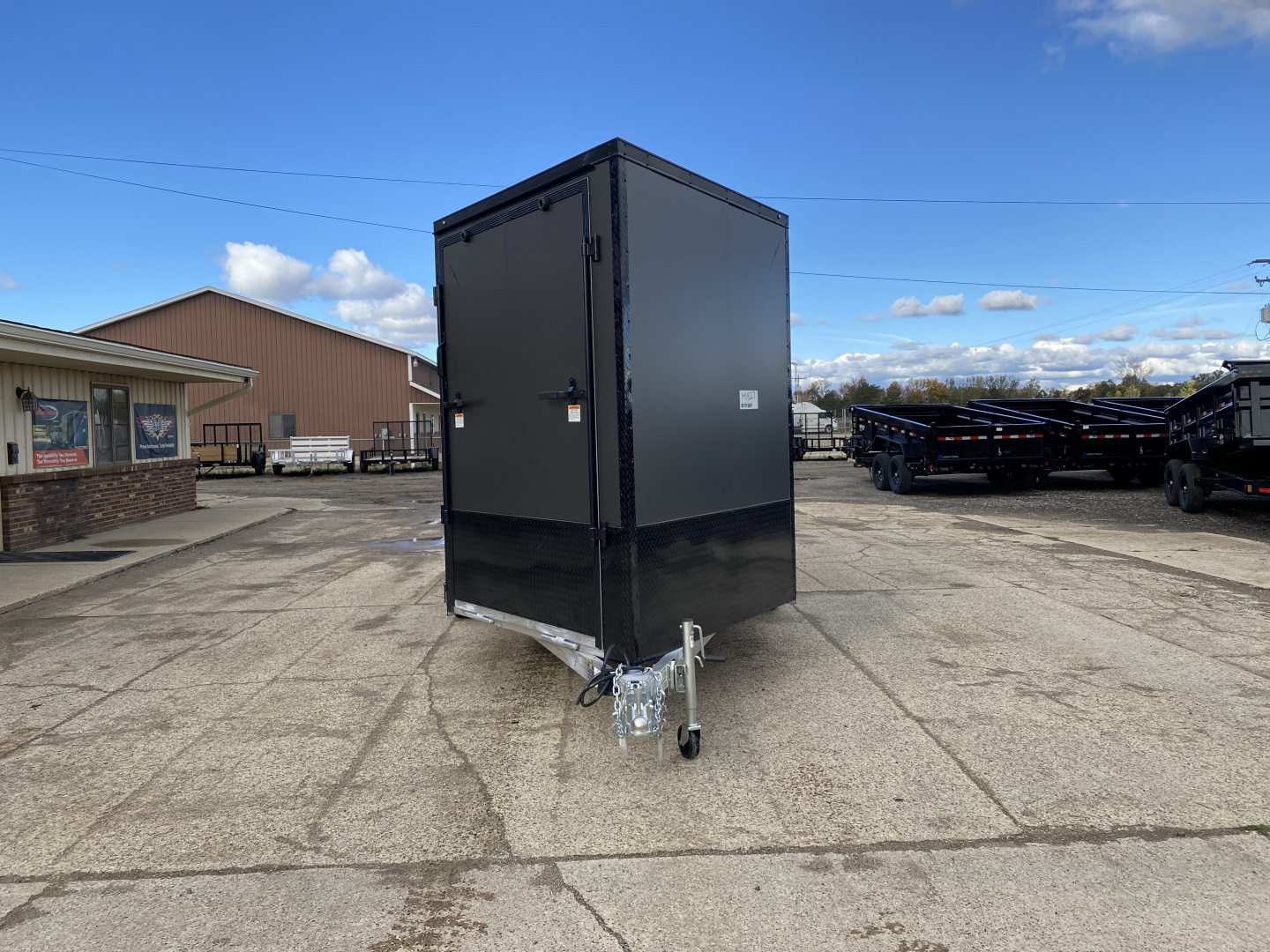 New 2026 Lightning Trailers 7X19 Aluminum 2-Place w/7ft Height Radar Pkg & Black Out Pkg Snowmobile Trailer