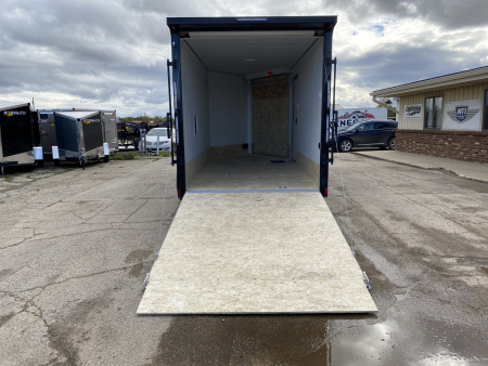 New 2026 Lightning Trailers 7X19 Aluminum 2-Place w/7ft Height Radar Pkg & Black Out Pkg Snowmobile Trailer