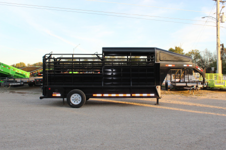 New 2025 GR Trailer 6.8 x 16 Gooseneck Half -Top Livestock