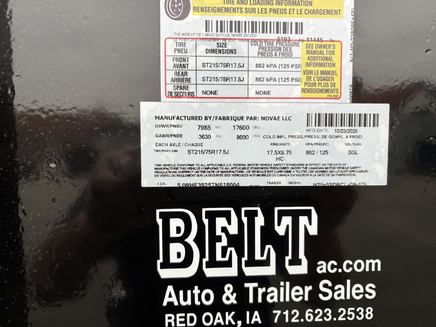 New 2025 H&H 102x25+5 GN 17.6k Deckover Trailer