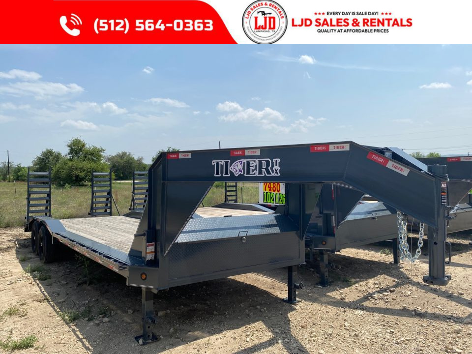 New 2026 Tiger - Gooseneck Drive Over Fender Trailer 102" X 26'