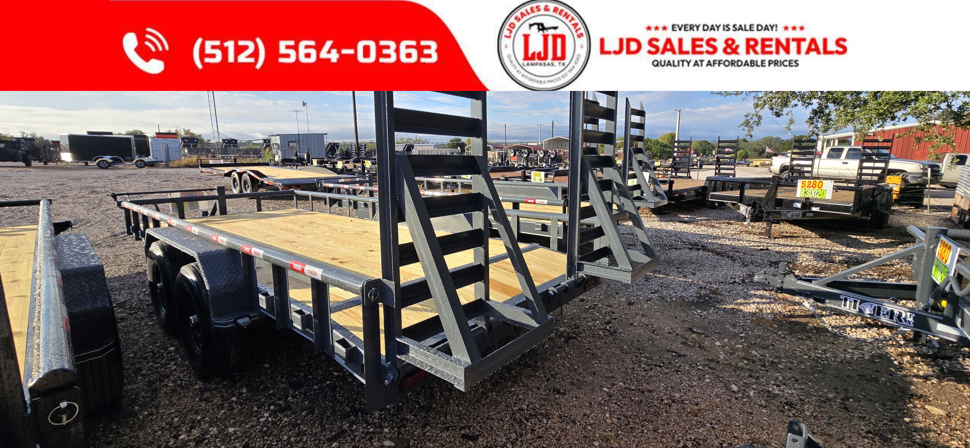 New 2026 Tiger - 83" x 18' - HD Pipe top - Equipment Trailer