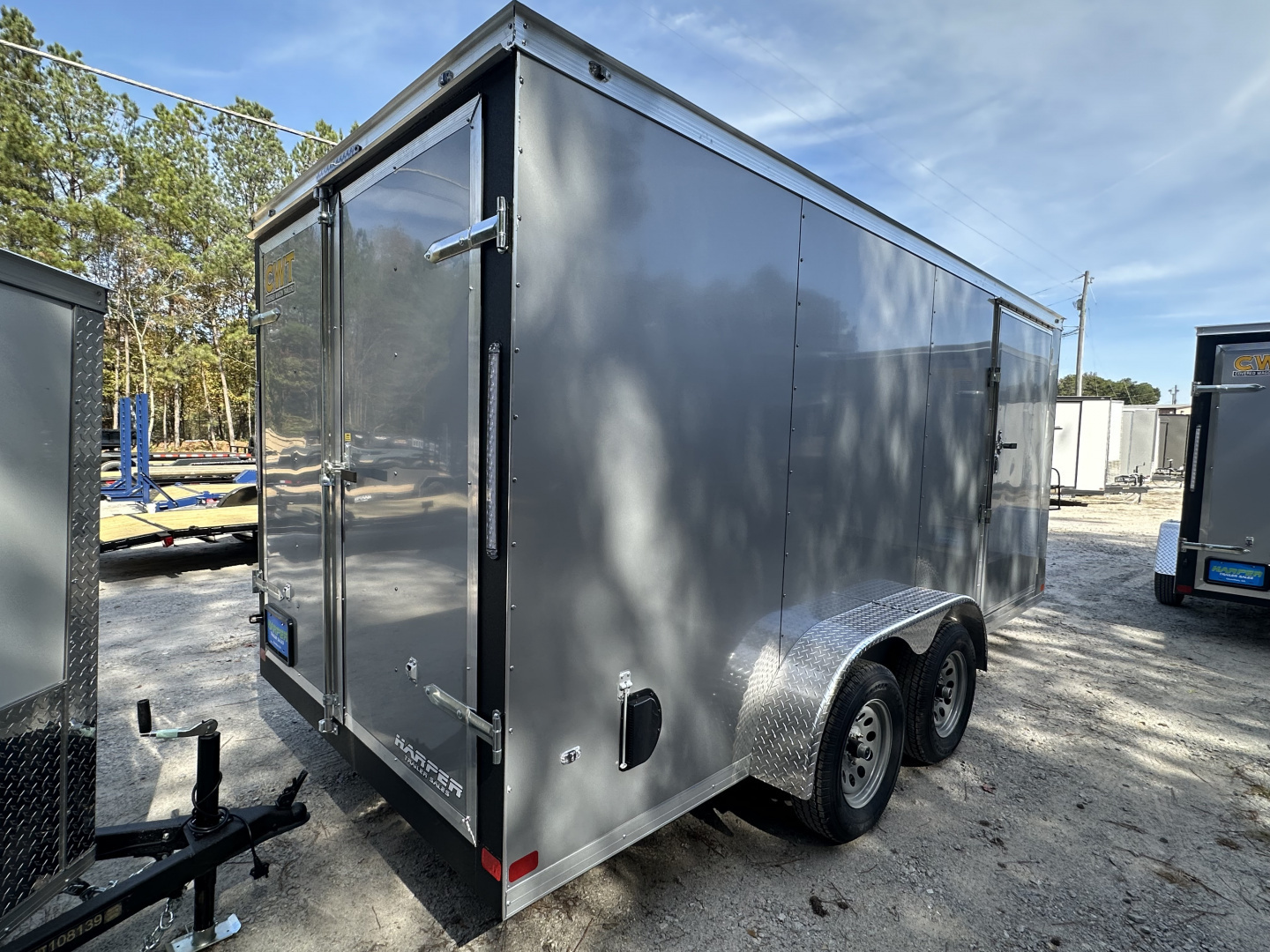 New 2025 COVERED WAGON 7X16 TANDEM AXLE ENCLOSED TRAILER WITH BARN DOORS