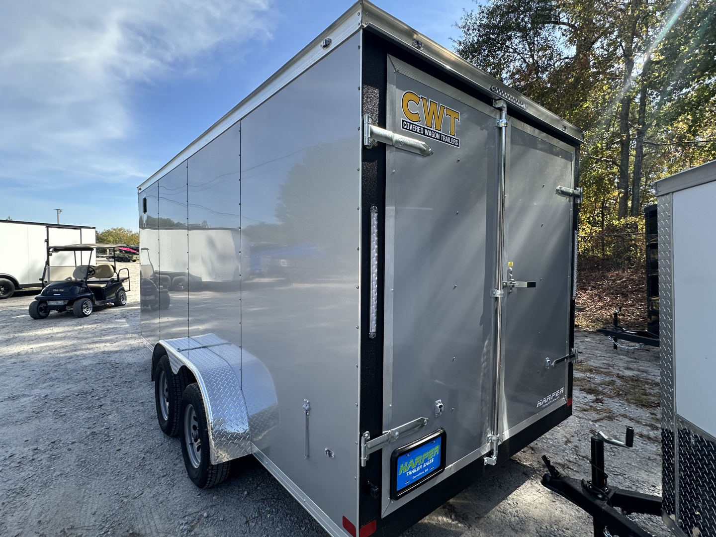 New 2025 COVERED WAGON 7X16 TANDEM AXLE ENCLOSED TRAILER WITH BARN DOORS