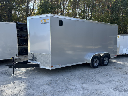 New 2025 COVERED WAGON 7X16 TANDEM AXLE ENCLOSED TRAILER WITH BARN DOORS