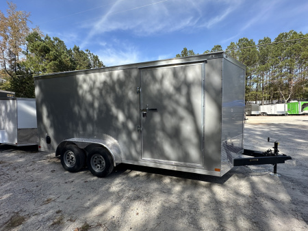New 2025 COVERED WAGON 7X16 TANDEM AXLE ENCLOSED TRAILER WITH BARN DOORS