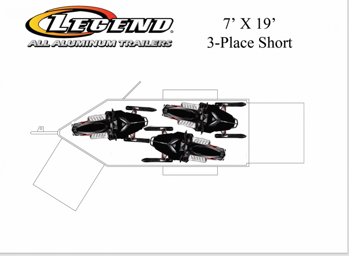 New 2026 LEGEND TRAILERS 7X19TSTA35 Snowmobile Trailer