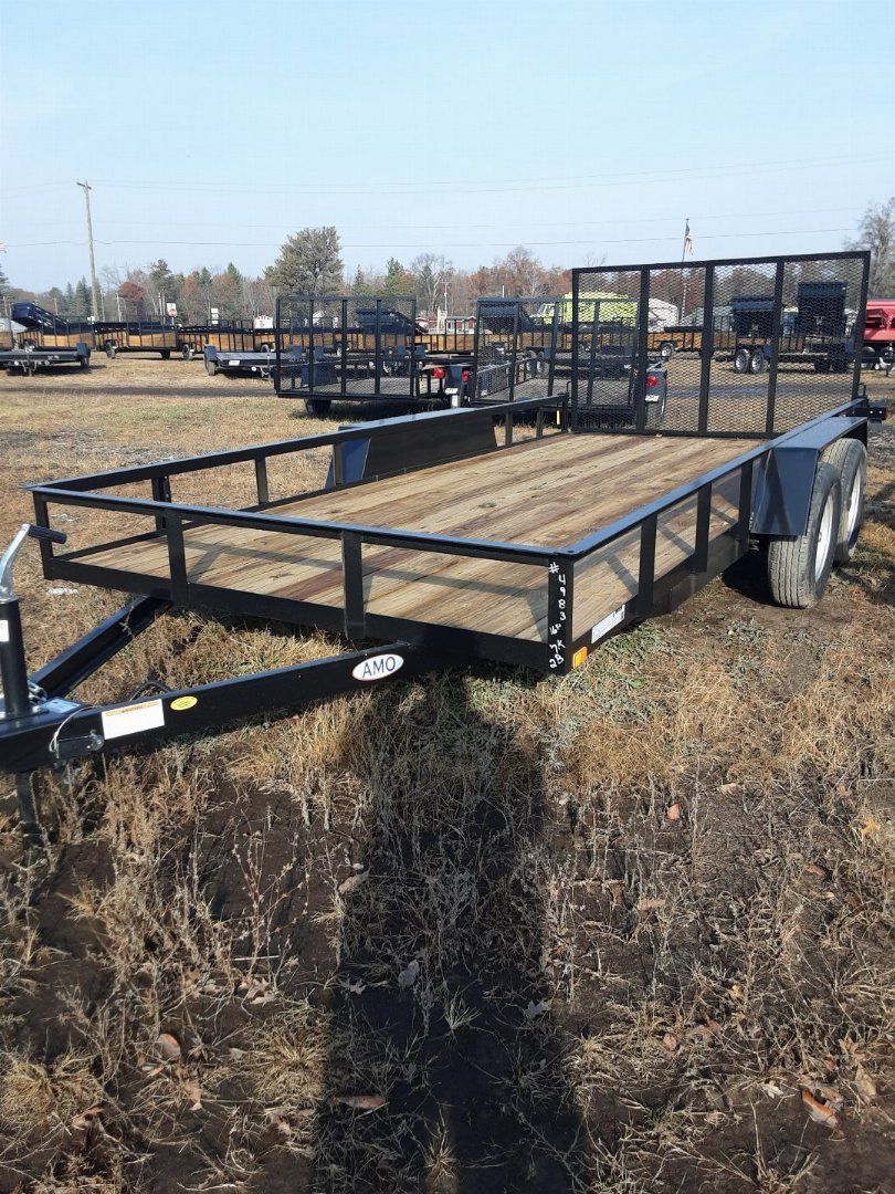 New 2026 AMO 6x16 Tandem Axle Woodside 2 Brake Utility Trailer