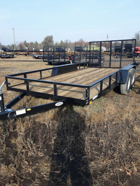 New 2026 AMO 6x16 Tandem Axle Woodside 2 Brake Utility Trailer