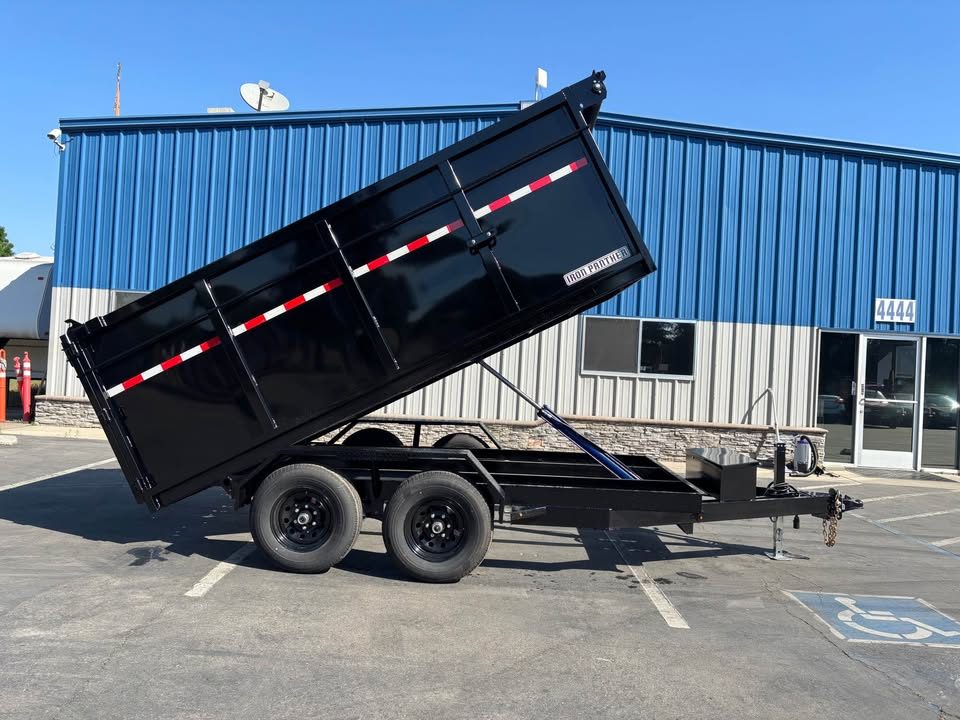 New 2026 Iron Panther Dump Trailer 6'x12'x4' 10,000 GVWR Single Ram