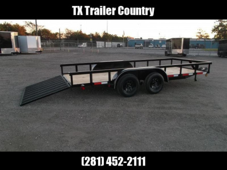 New 2026 Longhorn Trailers 83x16 Utility Trailer / Lowboy Utility Trailer / Electric Brakes / 4ft Heavy Duty Ramp
