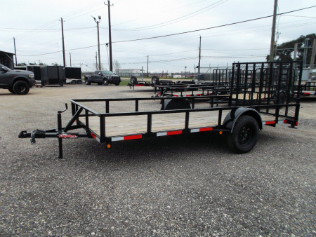 New 2026 Longhorn Trailers 77x10 Single Axle Utility Trailer w/ 4ft Heavy Duty Ramp Gate