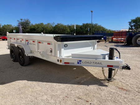 New 2026 Load Trail DT 14' x 83" Tandem Axle Dump Low-Pro Dump Trailer (White)
