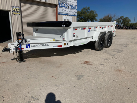 New 2026 Load Trail DT 14' x 83" Tandem Axle Dump Low-Pro Dump Trailer (White)