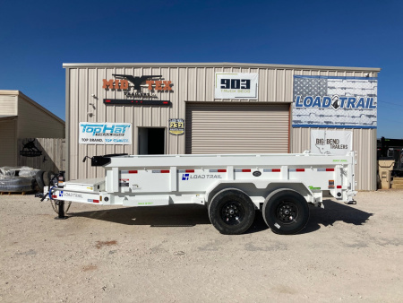 New 2026 Load Trail DT 14' x 83" Tandem Axle Dump Low-Pro Dump Trailer (White)
