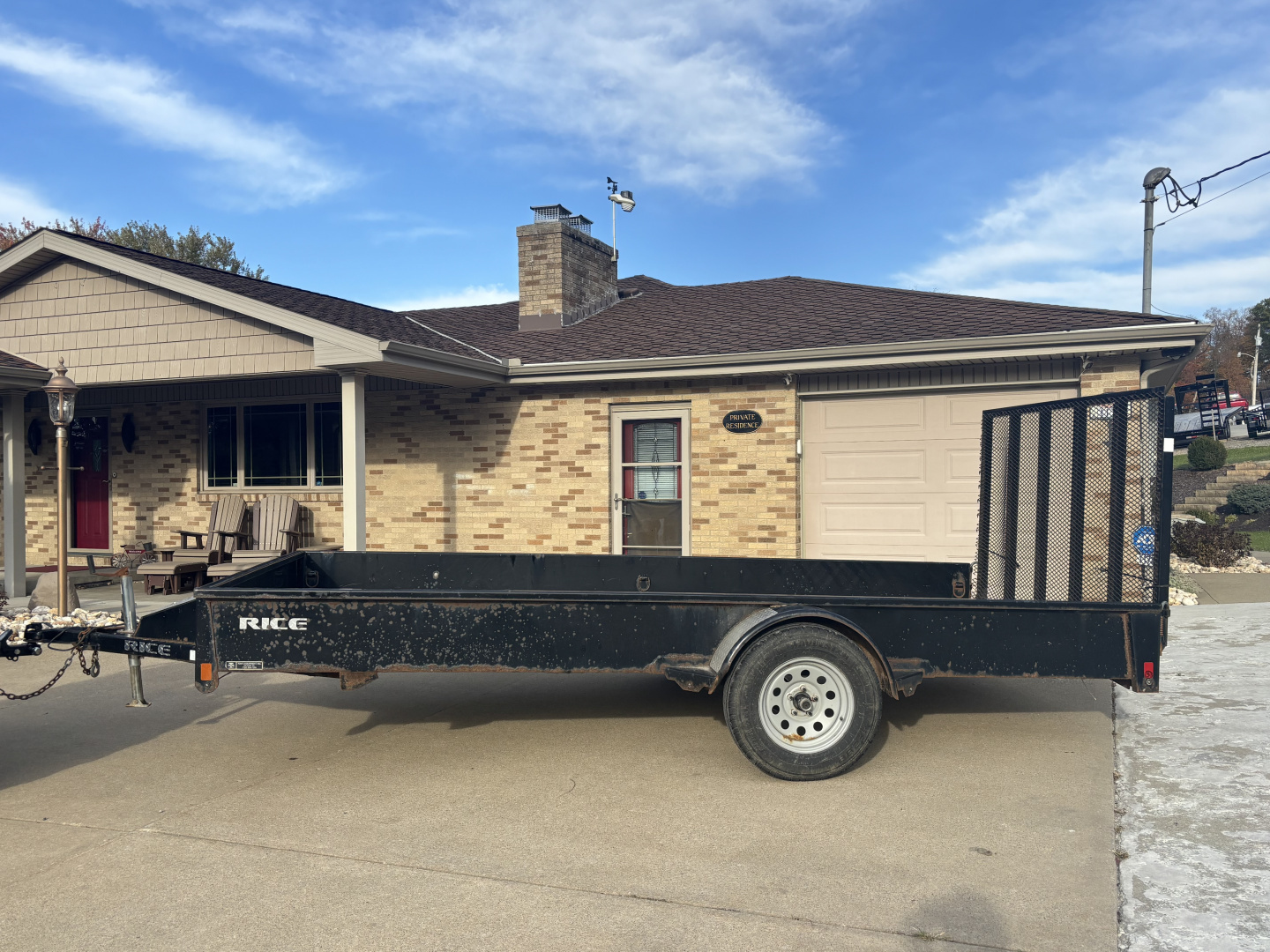 Used 2018 Used Rice Trailers 81"x14' Utility Trailer w/ Solid Sides - 2990# GVWR