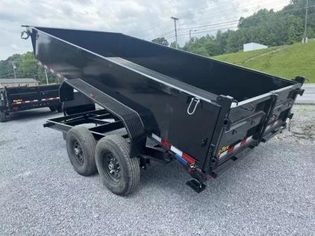 New 2025 Big Tex 14lx Dump Trailer 7x14 with tarp ramps &combo gate scissor lift 14k