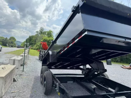 New 2025 Big Tex 14lx Dump Trailer 7x14 with tarp ramps &combo gate scissor lift 14k