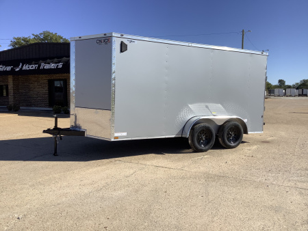 New 2026 Cynergy 2 Basic 7×14 Tandem Axle Cargo Trailer – 6′6″ Interior Height (Silver)