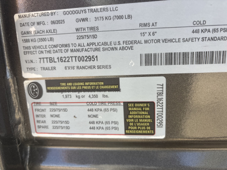 New 2026 Good Guys Trailers 6x16 stock Stock / Stock Combo Trailer