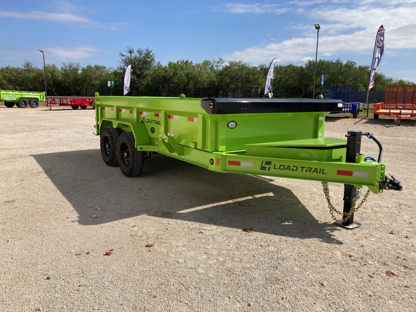 New 2026 Load Trail DT 14' x 83" Tandem Axle Dump Low-Pro Dump Trailer (Safety Green)
