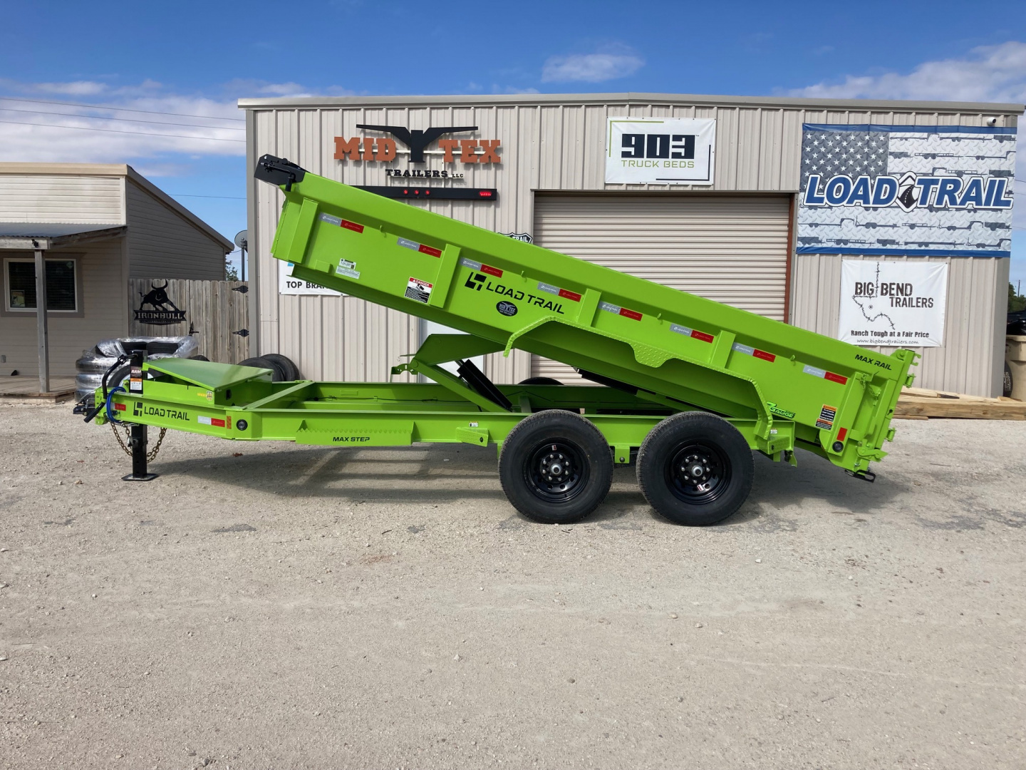 New 2026 Load Trail DT 14' x 83" Tandem Axle Dump Low-Pro Dump Trailer (Safety Green)