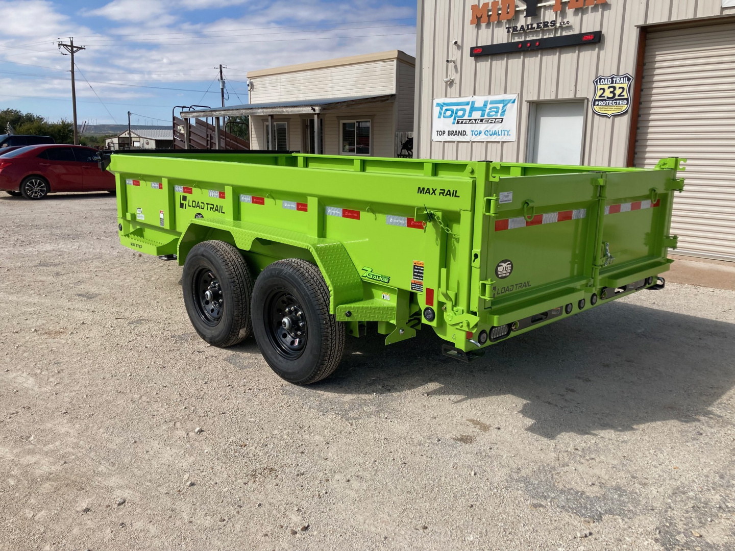 New 2026 Load Trail DT 14' x 83" Tandem Axle Dump Low-Pro Dump Trailer (Safety Green)